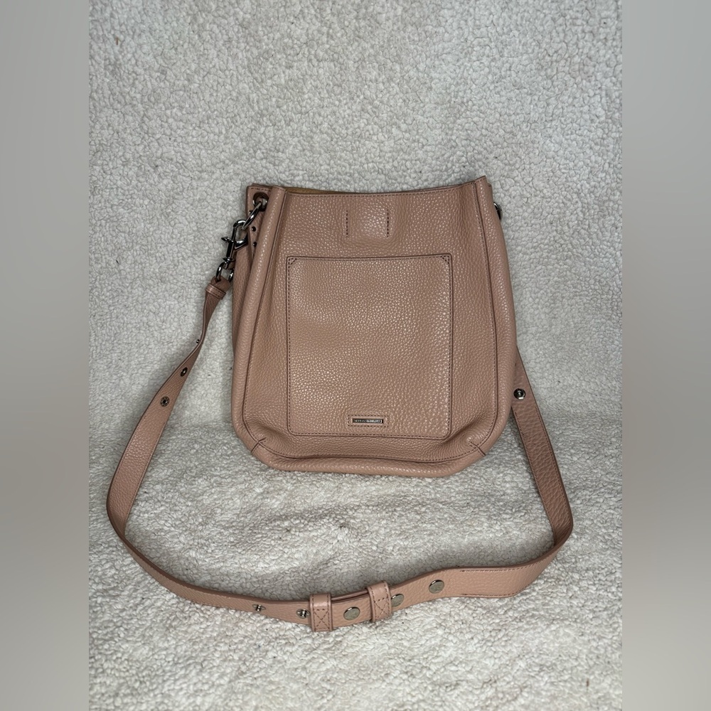 Rebecca Minkoff Darren Deerskin Leather Shoulder Bag Pink Slouchy Soft Classy - Picture 3 of 8